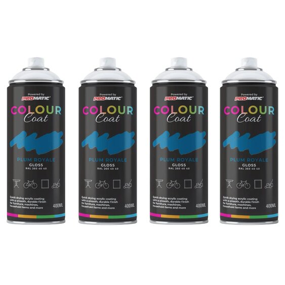 Colour Coat 4X Plum Royale RAL 260 40 40 Gloss Spray Paint 400ml