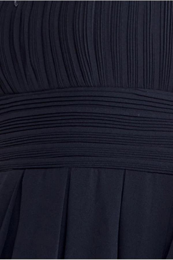 Crochet & Pleated Top High Low Maxi - Black DR3820