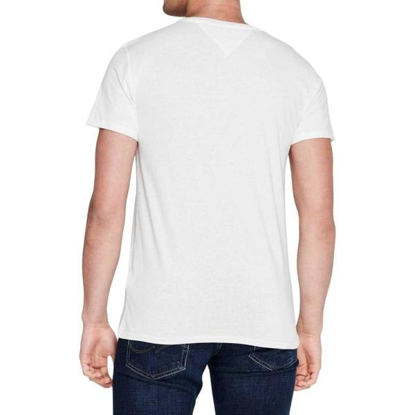 Tommy Jeans Mens Embroidered Logo Loose T-Shirt - White - 