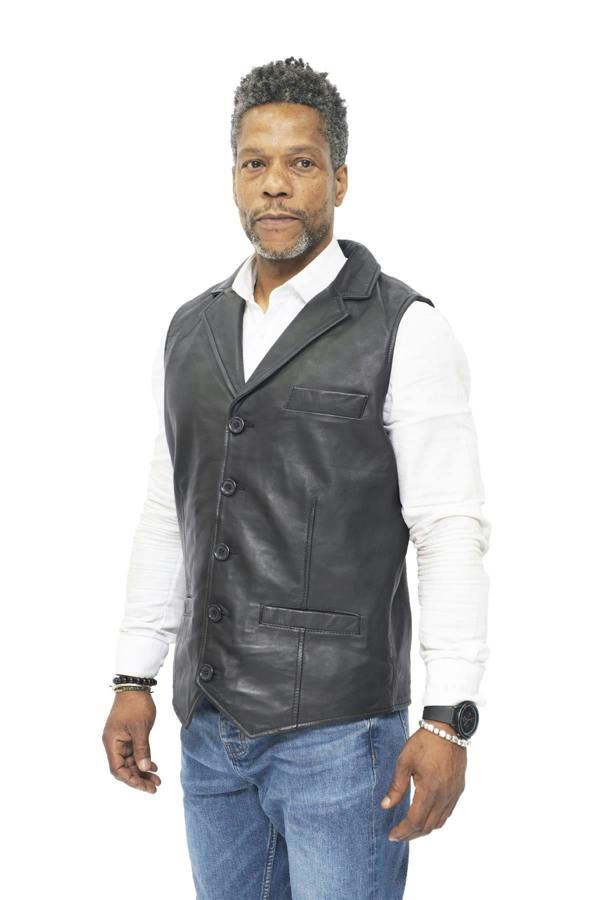 Infinity Leather Mens Smart Classic Leather Waistcoat-Bristol