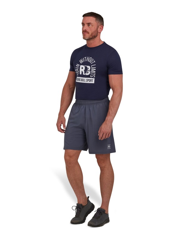 Raging Bull Mens RB Sport Logo Running Shorts - Dark Grey Marl