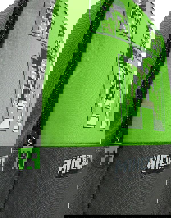 Minecraft Boys Grey Pixel Creeper Placement Print Backpack (One Size)