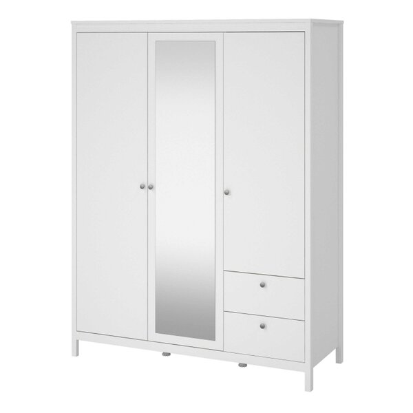 Wyld Haus Gossmere White Wardrobe 3 Doors 2 Drawers