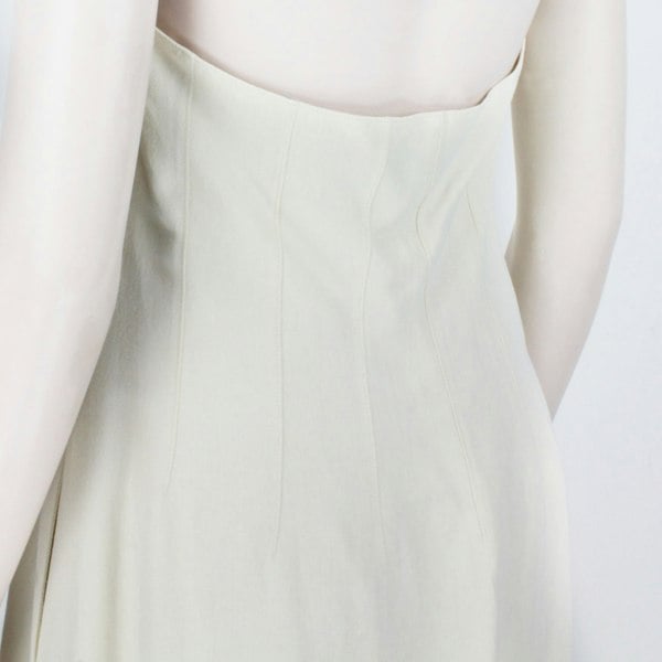 Raey halter dress in a luxurious ivory linen blend twill fabric