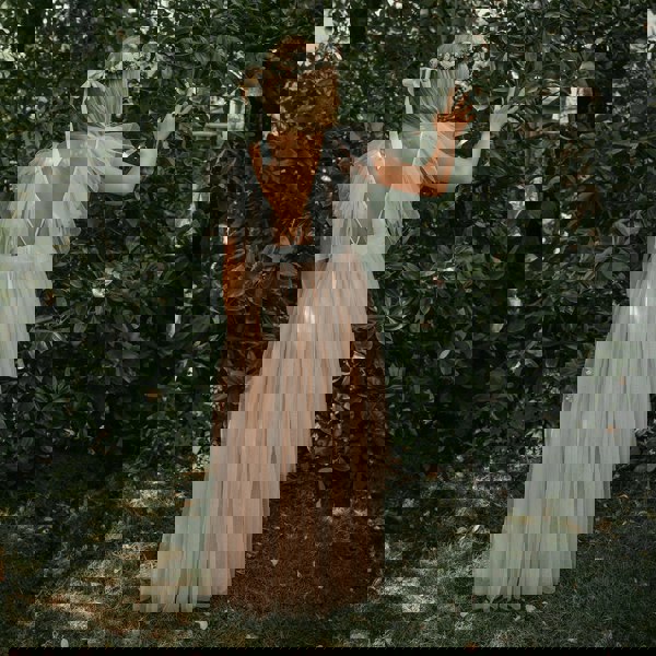 Back of High Low Bohemian Dress