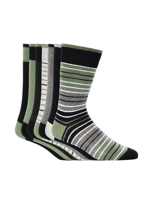 Duck and Cover Bellion Olive Socks 7pk Assorted