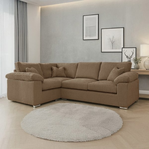 Furnishings For Less Delta Full Jumbo Cord 4 Seater Corner Sofa