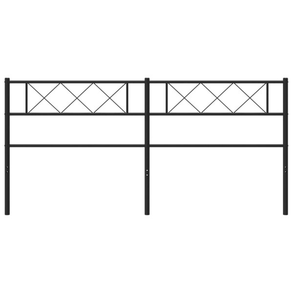 Berkfield Metal Headboard Black 206x90 cm
