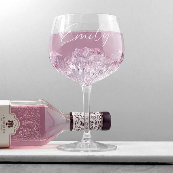 Personalised Crystal Gin Goblet - detail view