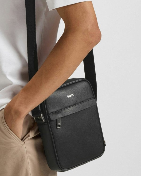 BOSS Orange Mens Zair_NS zip Mens Bag 50483566 - Black 001 - CHO - Designer Mens Bags