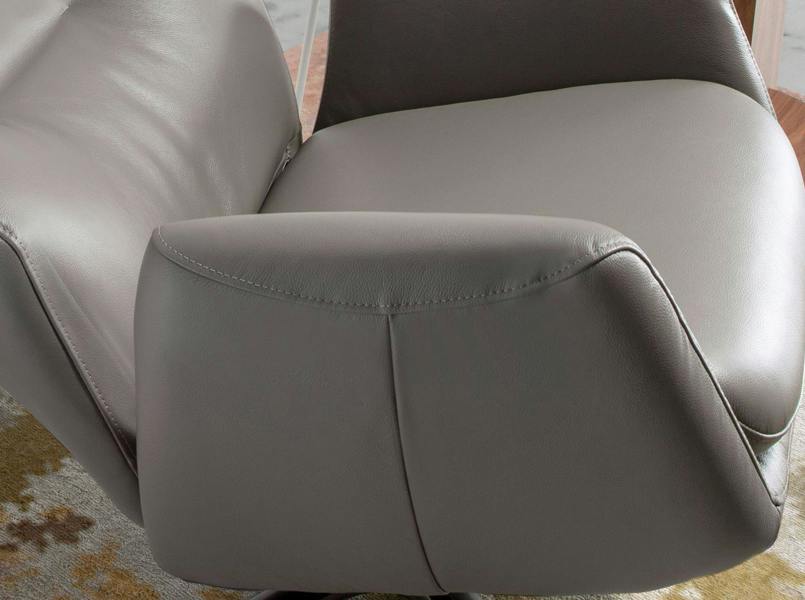 Angel Cerdá Dark Grey Leather Swivel Recliner 5092