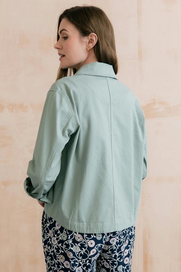 Lily & Me Effie Stretch Cotton Twill Jacket Silver Sage
