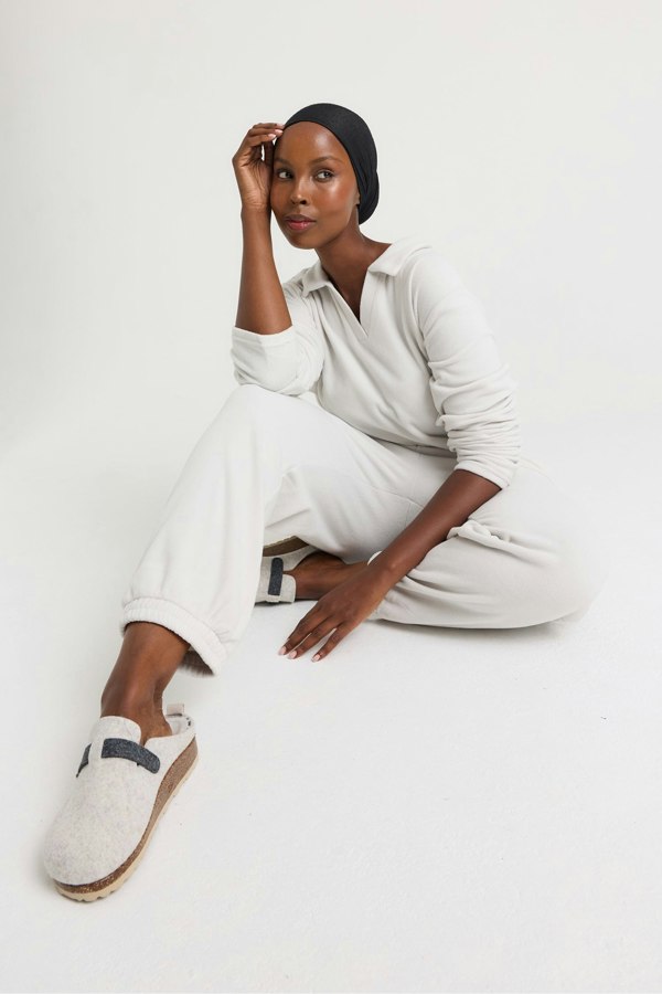 Fleece Lounge Set in Stone - Loungewear