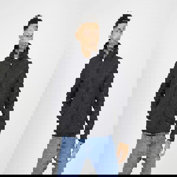 Brave Soul Black Short Heat Seal Padded Hooded Jacket - Black Image 1