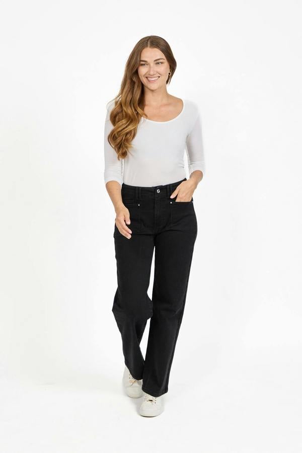 Mudflower Square Pocket Wide Leg Jeans