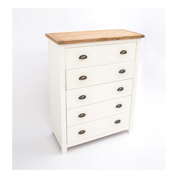 Cabinet Bits Lovere 5 Drawer Chest of Drawers Brass Cup Handle