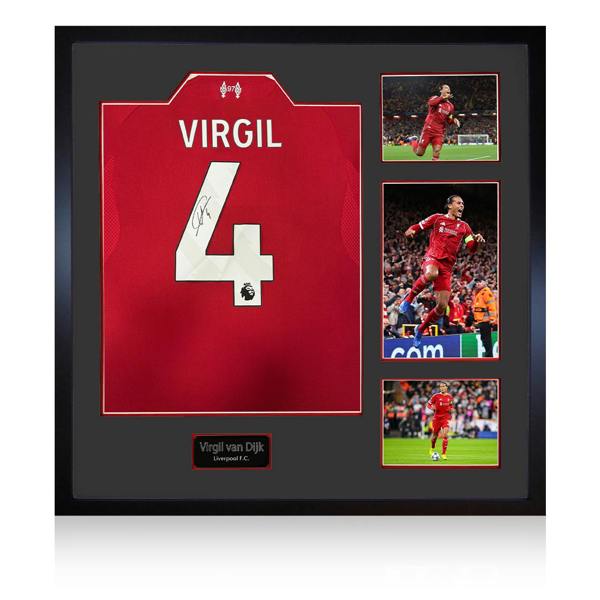 Virgil van Dijk Signed Liverpool Shirt Elite Frame (ACG Cert)