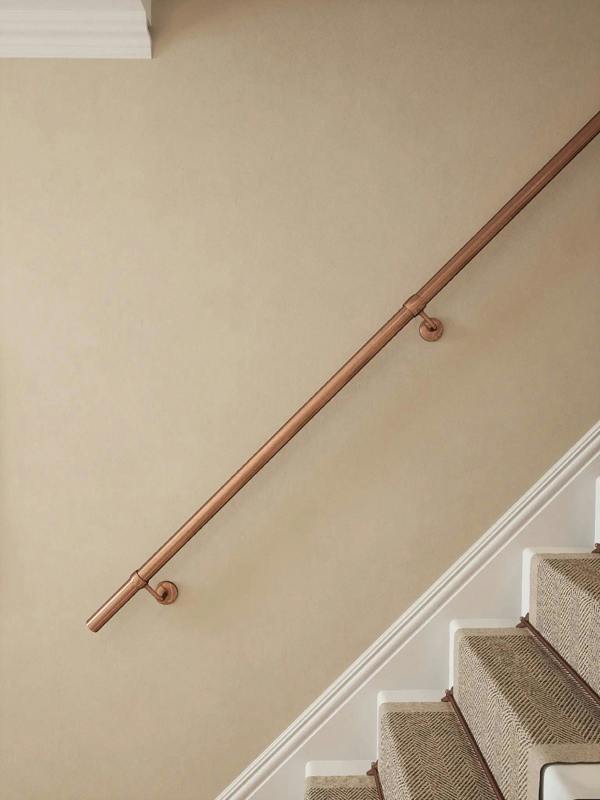 Close up Sambourne Antique Copper Staight Flight Handrail