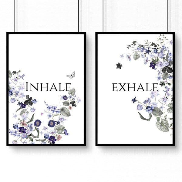 Bathroom wall decoration | set of 2 framed wall art prints