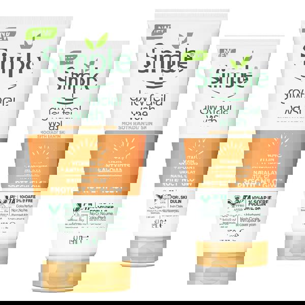 Simple Protect & Glow Express Glow Clay Polish Face Wash 150ml, 2 Pack