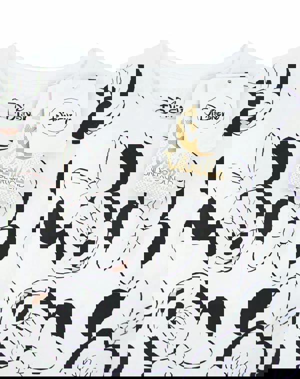 Disney Womens White Minnie Mouse Boyfriend Fit Short Sleeved T-Shirt