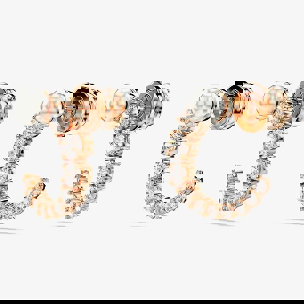 Swarovski Matrix Rose Gold Tone Plated Crystal Pearl Half Hoop Earrings 5692264