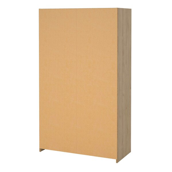 Wyld Haus Uppsala Open Wardrobe Unit in Jackson Hickory Oak with a Beige Textile Curtain