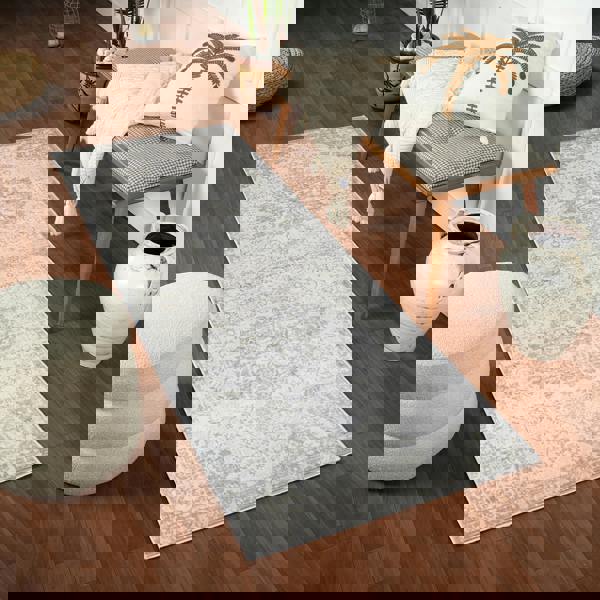 Livabliss Monaco-Vintage Grey Ivory Cream Traditional Boho Rug