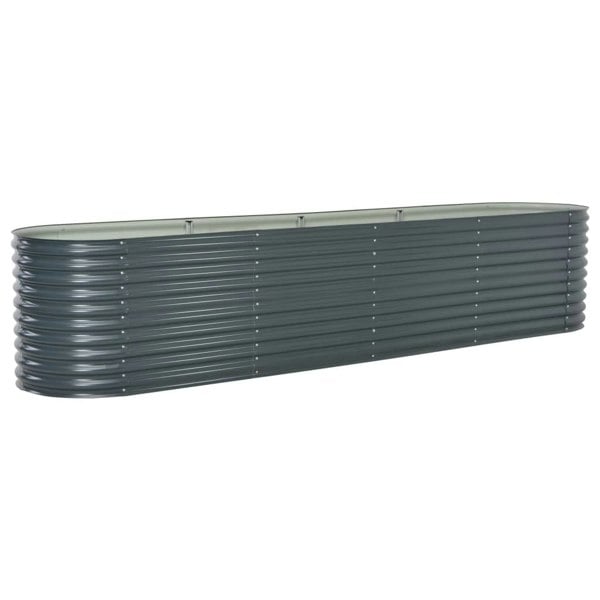Berkfield Garden Raised Bed 400x80x81 cm Galvanised Steel Grey