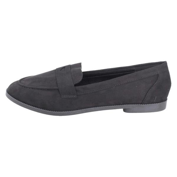 Spot On Ladies Spot On Flat Loafer Saddle Trim Wide Fit Shoes F80561