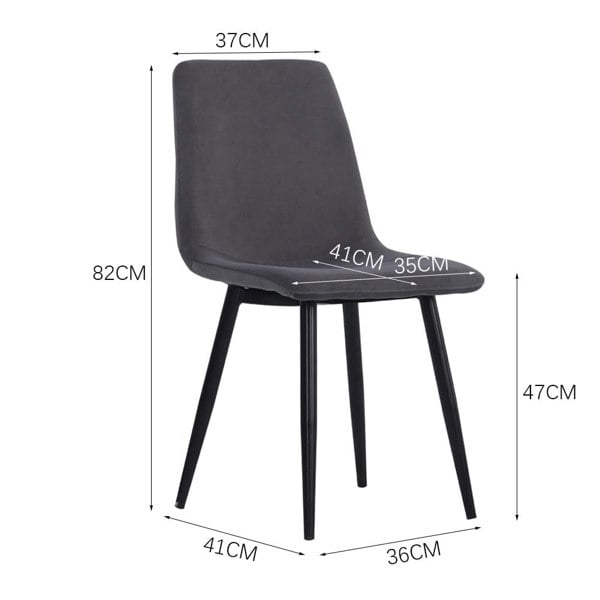 Set of 4 Curved Frosted Velvet Dining Chairs Dining Chairs Living and Home