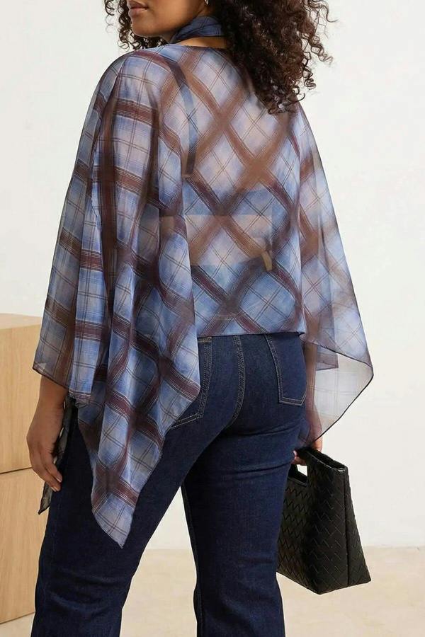 WOVCOR Chiffon Woven Plus Size Blouse