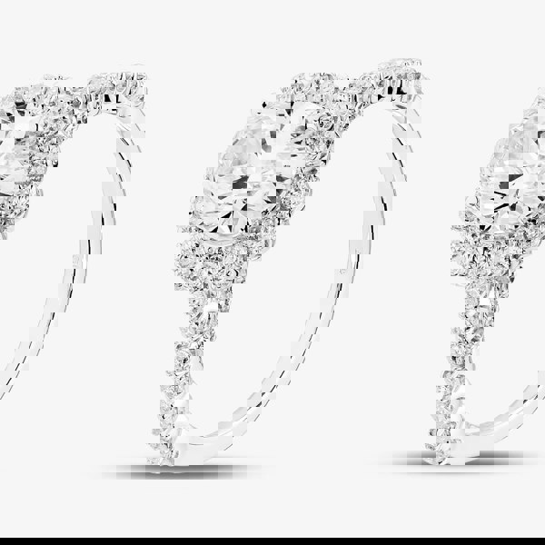 T. H. Baker 9ct White Gold 3.00ct Oval Cut Lab Grown Diamond Halo Ring LGR47044-300