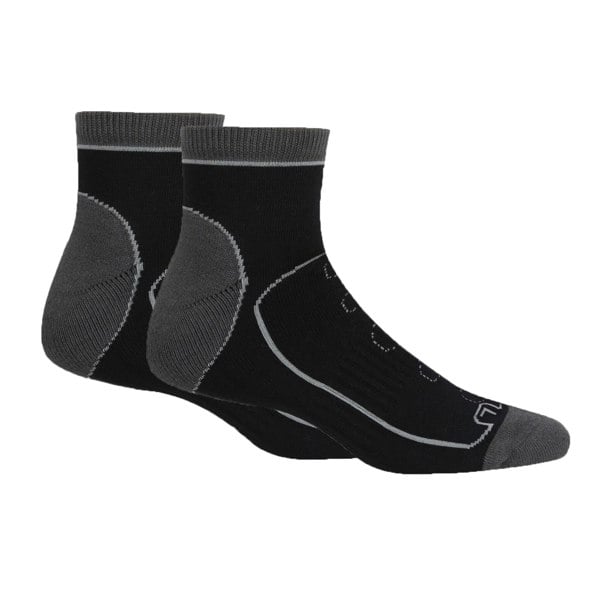 Regatta Mens Samaris Trail Ankle Socks (Pack of 2) - Black/Dark Steel