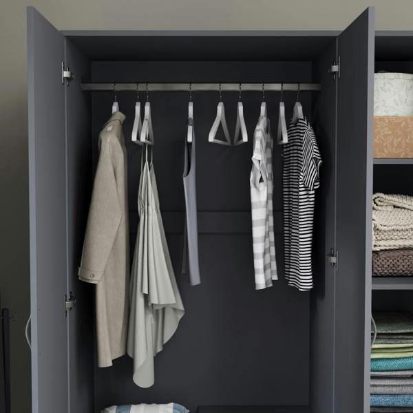 Vida Designs Riano 3 Door 2 Drawer Mirrored Wardrobe