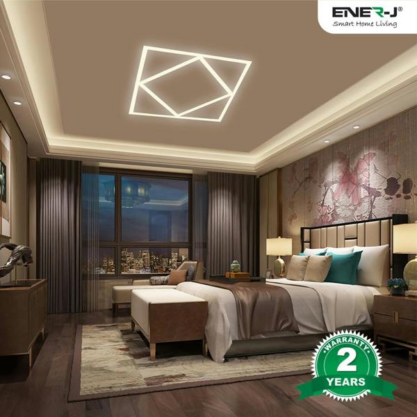 ENER-J Double Square Borderline LED Panel, 60x60 40W 4000 Lumens, 3 Years warranty | Pack of 6 - 4000K