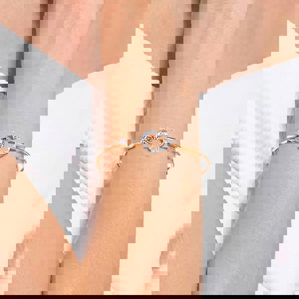 Swarovski Infinity Heart Two Colour White Crystal Bangle 5518869 M