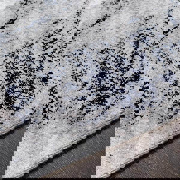 Livabliss Wanderlust-Abstract Blue Grey Black Modern Marble Rug