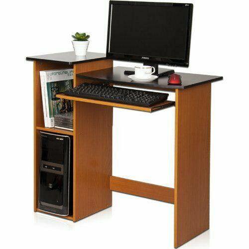 WALPLUS BK Econ Multipurpose Computer Writing Desk, Light Cherry/Black | Modern Desk Designed for Contemporary Interiors | 99914R1LC