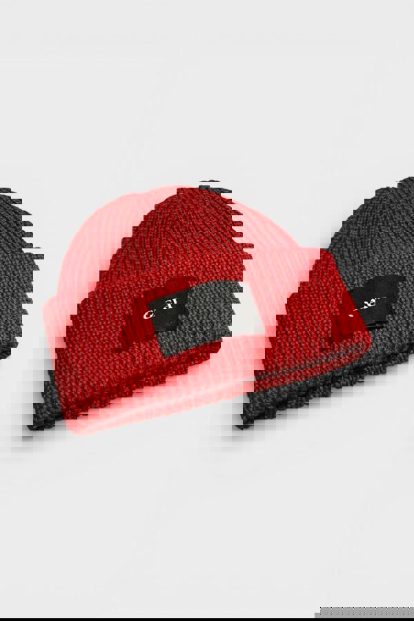 Coach Woven Patch Beanie Cherry Red