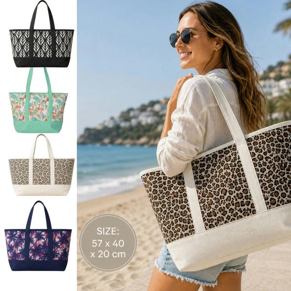 Lorenz XL Beach Bag with Mesh Covering