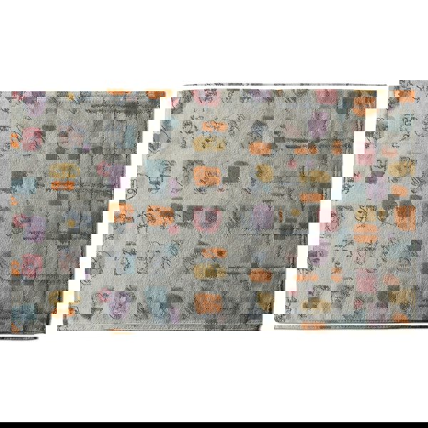 Benjamin Tate Design Various Faces, Leaves and Flowers, Abstract shapes (Bath Towel)