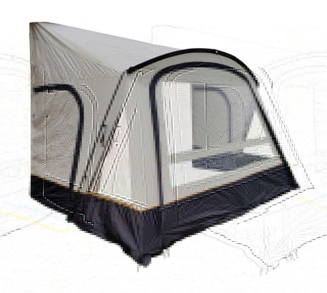 An image of the View Lite 390 Caravan Awning from OLPRO on a white background.