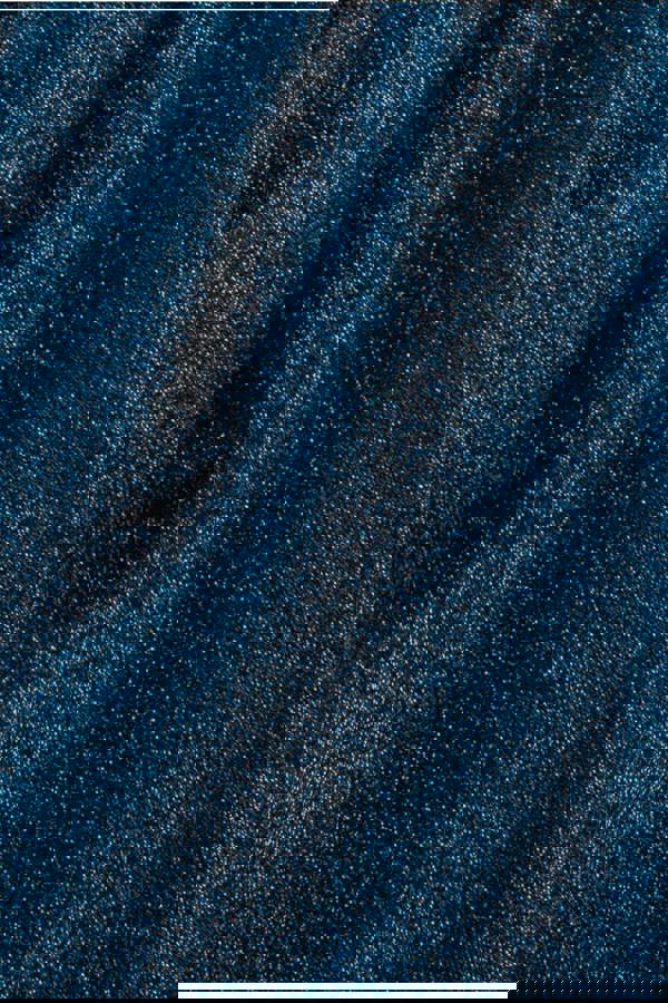 One Sleeve Frill Lurex Midi Dress - Blue DR3806