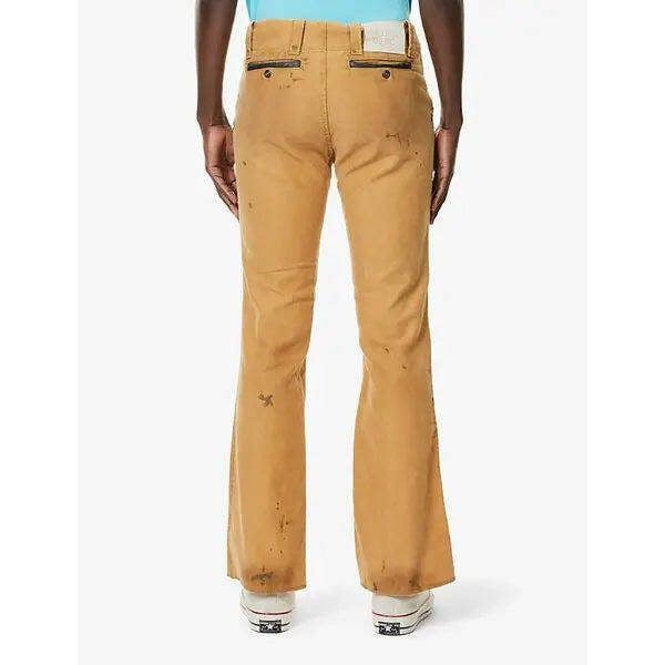 Gallery Dept. Broadway Paint Splatter Slim Fit Jeans Tan Brown