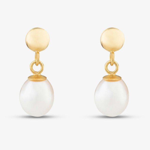 T. H. Baker 9ct Yellow Gold Freshwater Pearl Dropper Earrings 1.58.7979