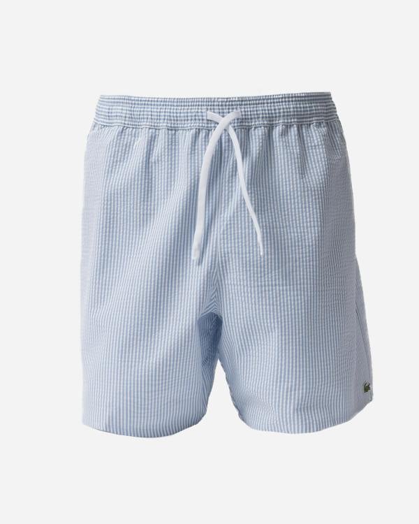 front of Lacoste Mens Swimming Shorts in White-Aphylla