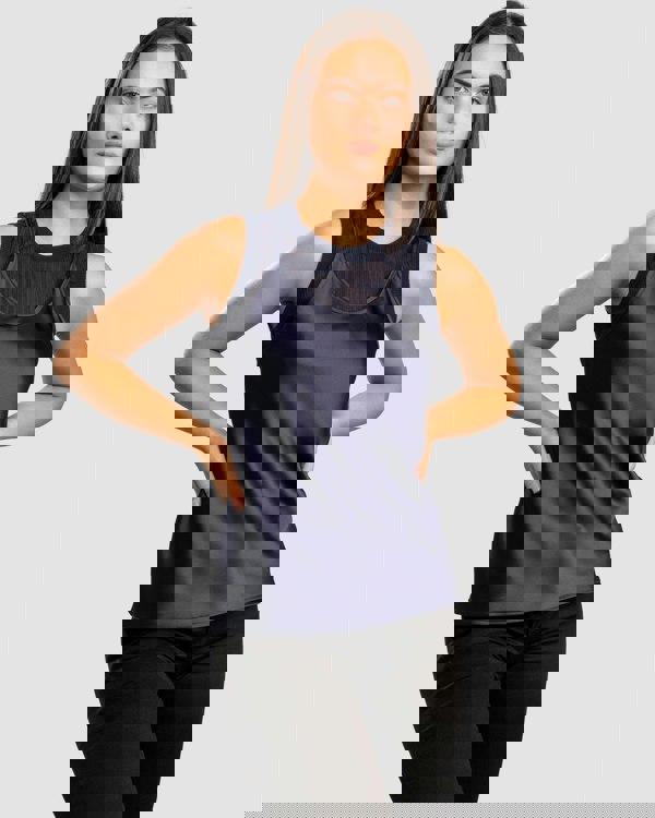 Armani Exchange Womens Layered Satin Blouse - Blueberry Jelly