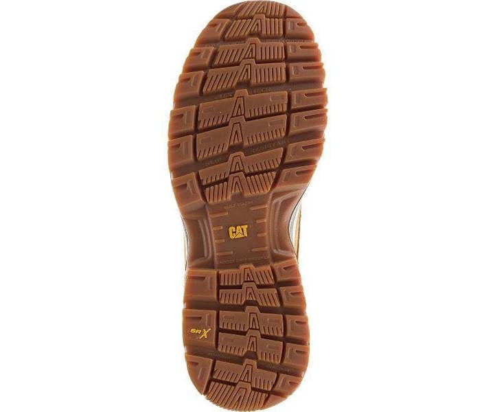 Caterpillar Spiro Mens Steel Toe/Midsole S3 Work Safety Boots, durable rubber sole with tread pattern for traction and stability.