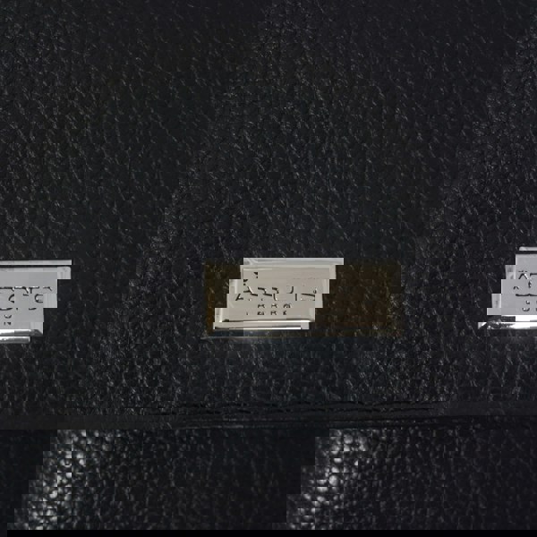 Assots London 'MARIA' Black Pebble Grain Real Leather Crossbody Phone Bag